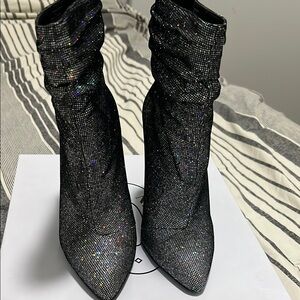 Steve Madden Elegant Black Glitter Women's Boots